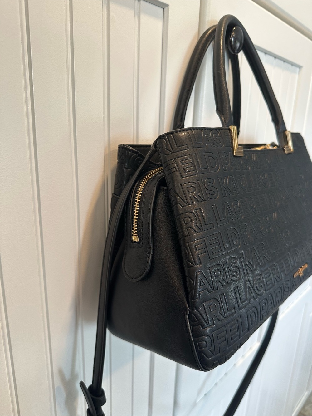 Karl Lagerfeld Meribel Leather Satchel with Adjustable Strap in Black EUC - Picture 12 of 16